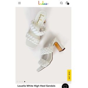 Louella white high heel with braided detail